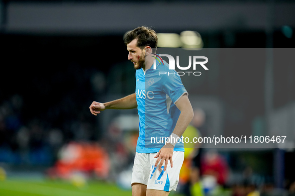 Khvicha Kvaratskhelia of SSC Napoli during the serie Serie A Enilive match between SSC Napoli and AS Roma at Stadio Diego Armando Maradona o...