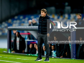 Antonio Conte Head Coach of SSC Napoli looks on during the serie Serie A Enilive match between SSC Napoli and AS Roma at Stadio Diego Armand...