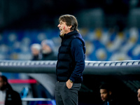 Antonio Conte Head Coach of SSC Napoli yells during the serie Serie A Enilive match between SSC Napoli and AS Roma at Stadio Diego Armando M...