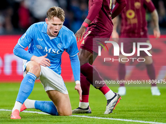 Scott McTominay of SSC Napoli reacts during the serie Serie A Enilive match between SSC Napoli and AS Roma at Stadio Diego Armando Maradona...