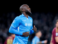 Romelu Lukaku of SSC Napoli looks on during the serie Serie A Enilive match between SSC Napoli and AS Roma at Stadio Diego Armando Maradona...