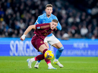 Amir Rrahmani of SSC Napoli and Artem Dovbyk of AS Roma compete for the ball during the serie Serie A Enilive match between SSC Napoli and A...