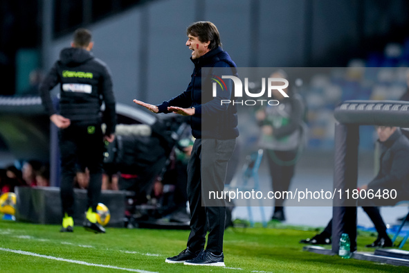 Antonio Conte Head Coach of SSC Napoli gestures during the serie Serie A Enilive match between SSC Napoli and AS Roma at Stadio Diego Armand...