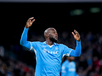 Romelu Lukaku of SSC Napoli looks dejected during the serie Serie A Enilive match between SSC Napoli and AS Roma at Stadio Diego Armando Mar...