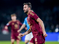 Bryan Cristante of AS Roma looks on during the serie Serie A Enilive match between SSC Napoli and AS Roma at Stadio Diego Armando Maradona o...