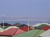 A landscape of suburbs of Baku, capital of Azerbaijan on November 24, 2024. (