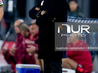 Claudio Ranieri head coach of AS Roma looks on during the serie Serie A Enilive match between SSC Napoli and AS Roma at Stadio Diego Armando...