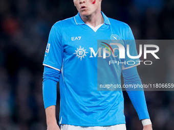 Scott McTominay of SSC Napoli reacts during the serie Serie A Enilive match between SSC Napoli and AS Roma at Stadio Diego Armando Maradona...