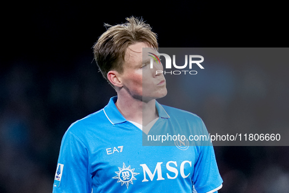 Scott McTominay of SSC Napoli reacts during the serie Serie A Enilive match between SSC Napoli and AS Roma at Stadio Diego Armando Maradona...