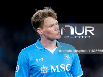 Scott McTominay of SSC Napoli reacts during the serie Serie A Enilive match between SSC Napoli and AS Roma at Stadio Diego Armando Maradona...