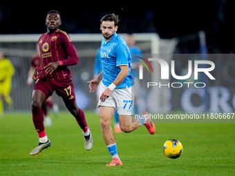 Khvicha Kvaratskhelia of SSC Napoli during the serie Serie A Enilive match between SSC Napoli and AS Roma at Stadio Diego Armando Maradona o...