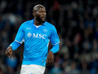 Romelu Lukaku of SSC Napoli looks on during the serie Serie A Enilive match between SSC Napoli and AS Roma at Stadio Diego Armando Maradona...