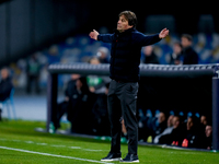 Antonio Conte Head Coach of SSC Napoli gestures during the serie Serie A Enilive match between SSC Napoli and AS Roma at Stadio Diego Armand...