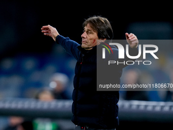 Antonio Conte Head Coach of SSC Napoli gestures during the serie Serie A Enilive match between SSC Napoli and AS Roma at Stadio Diego Armand...