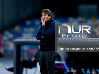 Antonio Conte Head Coach of SSC Napoli looks on during the serie Serie A Enilive match between SSC Napoli and AS Roma at Stadio Diego Armand...