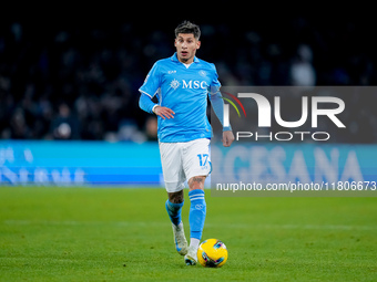 Mathias Olivera of SSC Napoli during the serie Serie A Enilive match between SSC Napoli and AS Roma at Stadio Diego Armando Maradona on Nove...