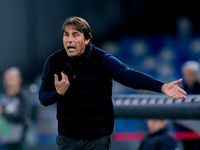 Antonio Conte Head Coach of SSC Napoli gestures during the serie Serie A Enilive match between SSC Napoli and AS Roma at Stadio Diego Armand...