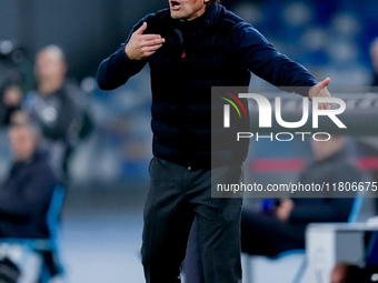 Antonio Conte Head Coach of SSC Napoli gestures during the serie Serie A Enilive match between SSC Napoli and AS Roma at Stadio Diego Armand...