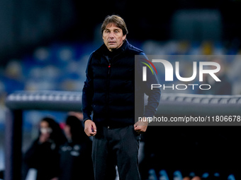 Antonio Conte Head Coach of SSC Napoli looks on during the serie Serie A Enilive match between SSC Napoli and AS Roma at Stadio Diego Armand...