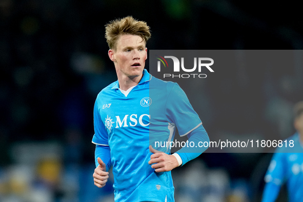 Scott McTominay of SSC Napoli looks on during the serie Serie A Enilive match between SSC Napoli and AS Roma at Stadio Diego Armando Maradon...