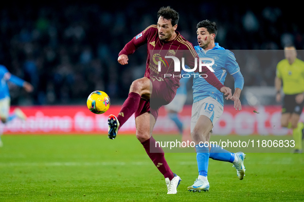 Mats Hummels of AS Roma during the serie Serie A Enilive match between SSC Napoli and AS Roma at Stadio Diego Armando Maradona on November 2...