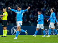 Giovanni Simeone of SSC Napoli celebrates the victory during the serie Serie A Enilive match between SSC Napoli and AS Roma at Stadio Diego...