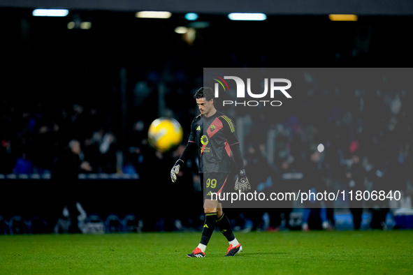 Mile Svilar of AS Roma looks dejected during the serie Serie A Enilive match between SSC Napoli and AS Roma at Stadio Diego Armando Maradona...