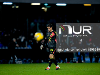 Mile Svilar of AS Roma looks dejected during the serie Serie A Enilive match between SSC Napoli and AS Roma at Stadio Diego Armando Maradona...