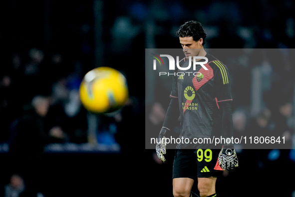 Mile Svilar of AS Roma looks dejected during the serie Serie A Enilive match between SSC Napoli and AS Roma at Stadio Diego Armando Maradona...