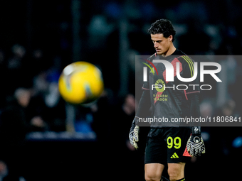 Mile Svilar of AS Roma looks dejected during the serie Serie A Enilive match between SSC Napoli and AS Roma at Stadio Diego Armando Maradona...