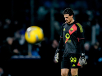 Mile Svilar of AS Roma looks dejected during the serie Serie A Enilive match between SSC Napoli and AS Roma at Stadio Diego Armando Maradona...