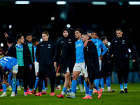 Khvicha Kvaratskhelia of SSC Napoli with Giovanni Simeone of SSC Napoli and Matteo Politano of SSC Napoli during the serie Serie A Enilive m...