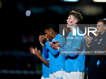 Scott McTominay of SSC Napoli celebrates the victory during the serie Serie A Enilive match between SSC Napoli and AS Roma at Stadio Diego A...