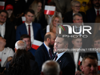 KRAKOW, POLAND - NOVEMBER 24:
Przemyslaw Czarnek (Center), PiS MP, seen during the Law and Justice party event where Karol Nawrocki was intr...