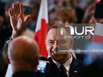 KRAKOW, POLAND - NOVEMBER 24:
Karol Nawrocki, the Law and Justice party's candidate for the 2025 presidential election, arrives to meet PiS...