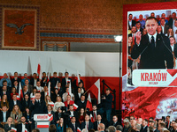 KRAKOW, POLAND - NOVEMBER 24:
Karol Nawrocki, the Law and Justice party's candidate for the 2025 presidential election, addresses his suppor...