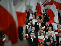 KRAKOW, POLAND - NOVEMBER 24:
Karol Nawrocki, the Law and Justice party's candidate for the 2025 presidential election, addresses his suppor...