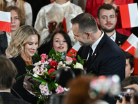 KRAKOW, POLAND - NOVEMBER 24:
Karol Nawrocki (R), the Law and Justice party's candidate for the 2025 presidential election, with his wife Ma...