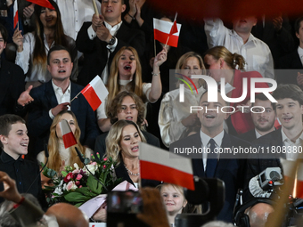 KRAKOW, POLAND - NOVEMBER 24:
Karol Nawrocki (center right), the Law and Justice party's candidate for the 2025 presidential election, with...