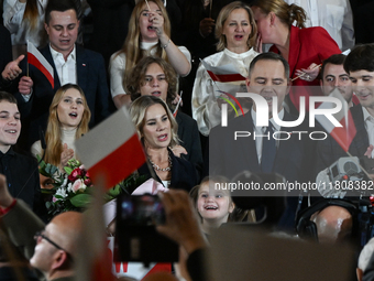 KRAKOW, POLAND - NOVEMBER 24:
Karol Nawrocki (center right), the Law and Justice party's candidate for the 2025 presidential election, with...