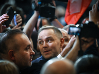 KRAKOW, POLAND - NOVEMBER 24:
Karol Nawrocki with supporters at the end of the event after he was nominated as the Law and Justice party's c...