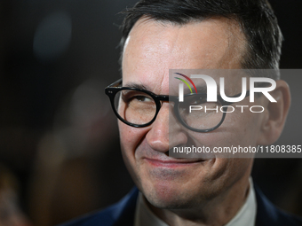 KRAKOW, POLAND - NOVEMBER 24:
Mateusz Morawiecki, Law and Justice party MP and former Polish Prime Minister, leaves the venue where Karol Na...