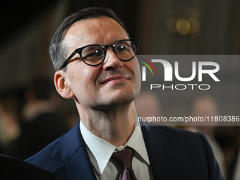 KRAKOW, POLAND - NOVEMBER 24:
Mateusz Morawiecki, Law and Justice party MP and former Polish Prime Minister, leaves the venue where Karol Na...