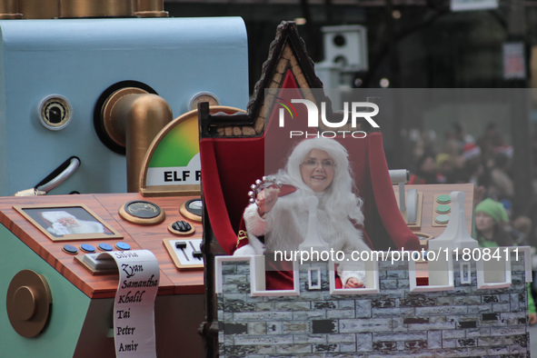 A person dressed as Mrs. Claus participates in the annual Santa Claus Parade in Toronto, Ontario, Canada, on November 24, 2024. Thousands of...