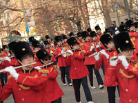 Participants take part in the annual Santa Claus Parade in Toronto, Ontario, Canada, on November 24, 2024. Thousands of people line the stre...