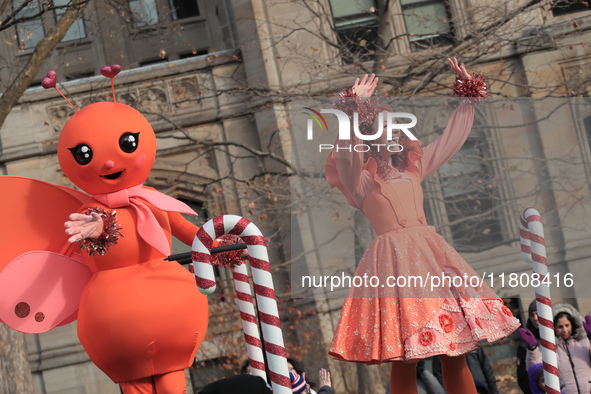 The Wiggles star Emma Memma participates in the annual Santa Claus Parade in Toronto, Ontario, Canada, on November 24, 2024. Thousands of sp...