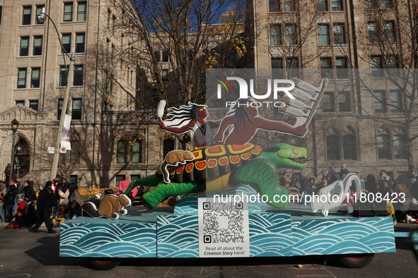 Participants take part in the annual Santa Claus Parade in Toronto, Ontario, Canada, on November 24, 2024. Thousands of people line the stre...