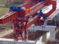 Workers work on the Nanjing-Huai'an Intercity Railway in Huai'an, Jiangsu province, China, on November 24, 2024. (