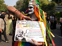 Members of the LGBTQIA+ community participate in the pride march in New Delhi, India, on November 24, 2024. (