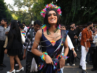 Members of the LGBTQIA+ community participate in the pride march in New Delhi, India, on November 24, 2024. (